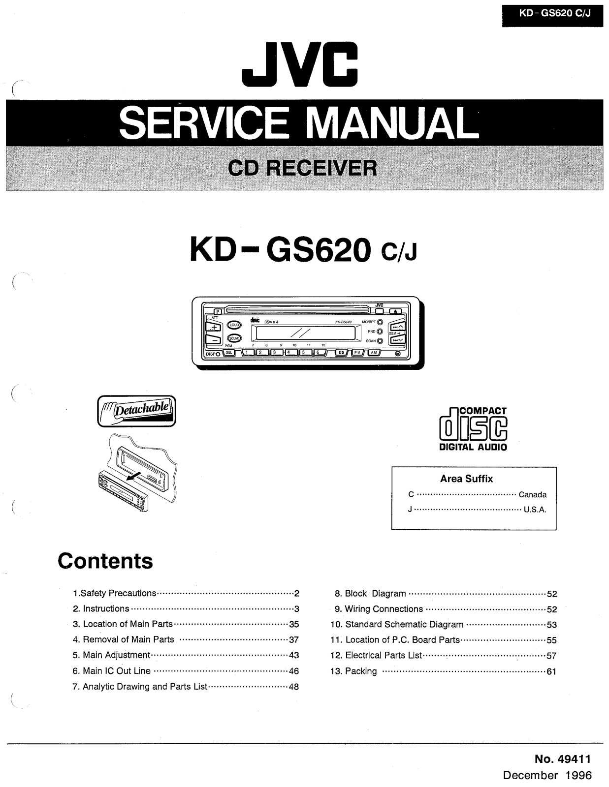 JVC KDGS-620 Service manual