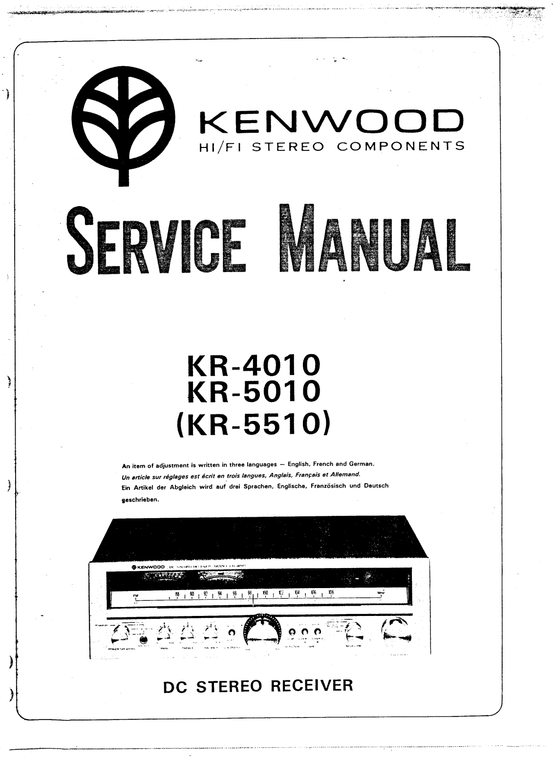 Kenwood KR-4010, KR-5010, KR-5510 Service manual