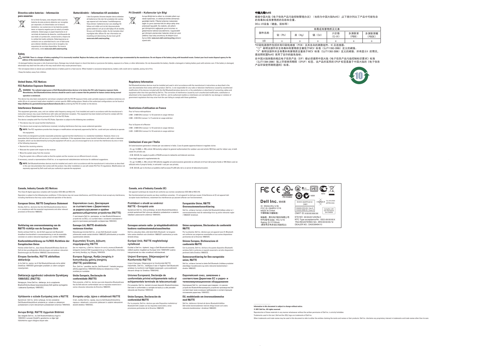 Chicony Electronics Co TG-1215, RG-1216 User Manual