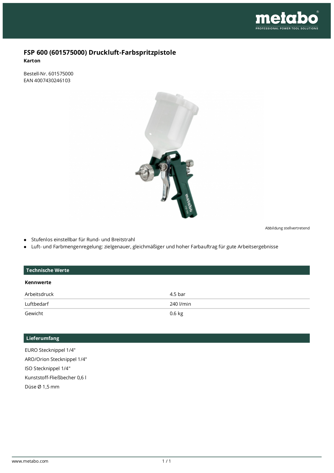 Metabo FSP 600 User Manual