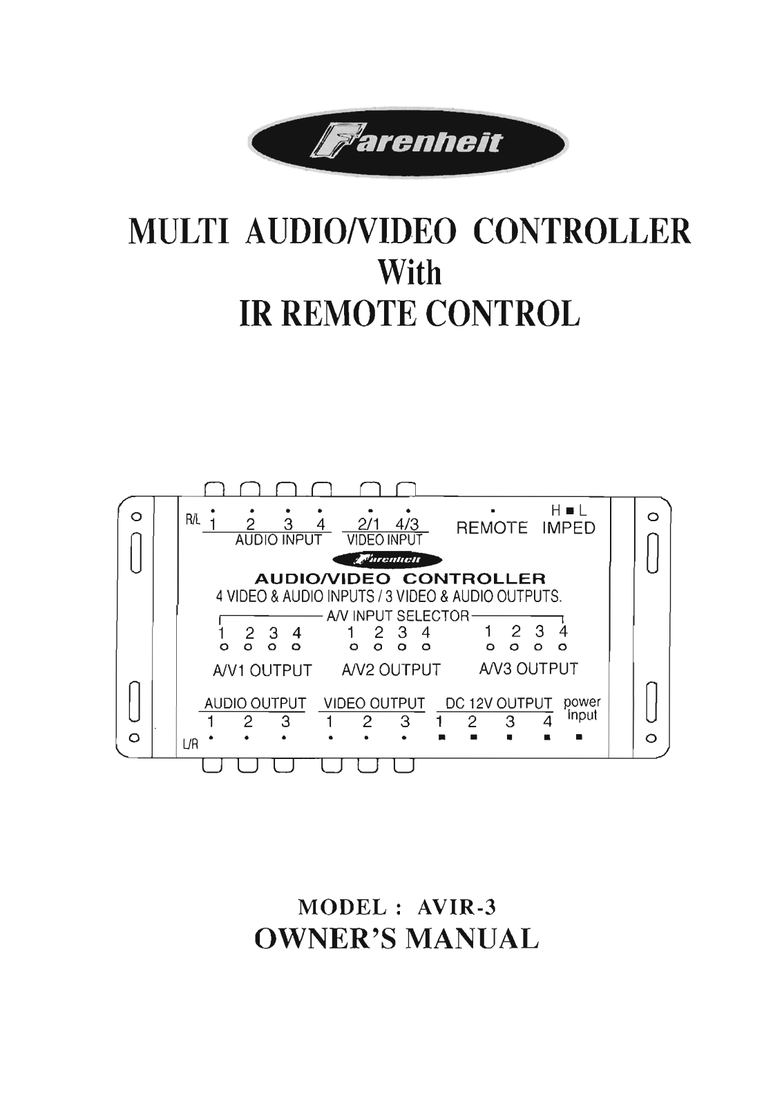 Farenheit Technologies AVIR-3 User Manual