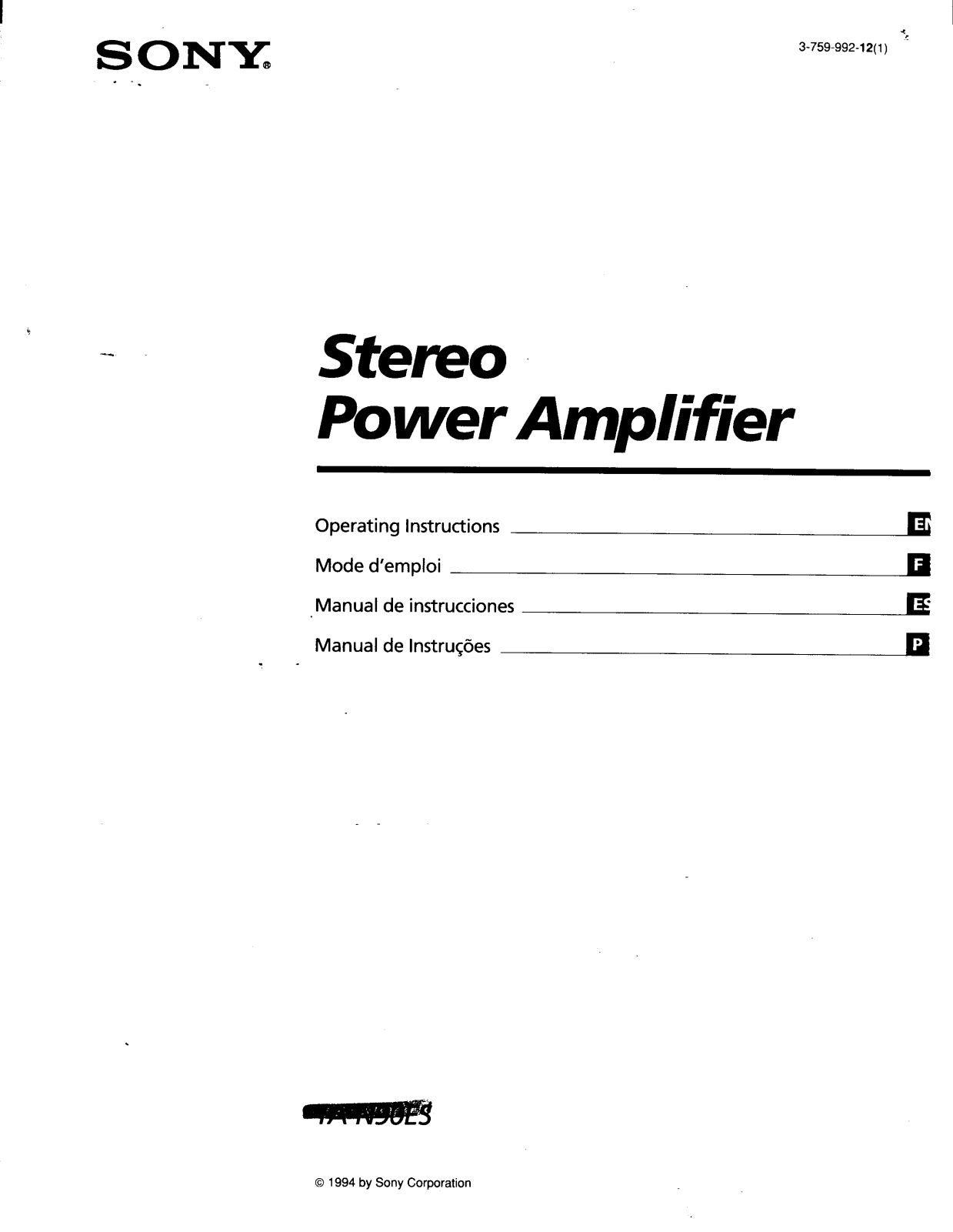 Sony TA-N90ES User Manual