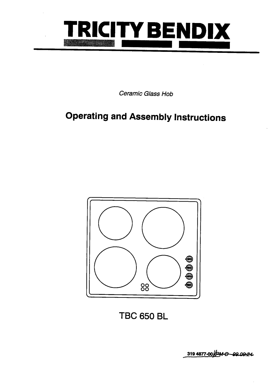 Tricity TBC 650 BL User Manual