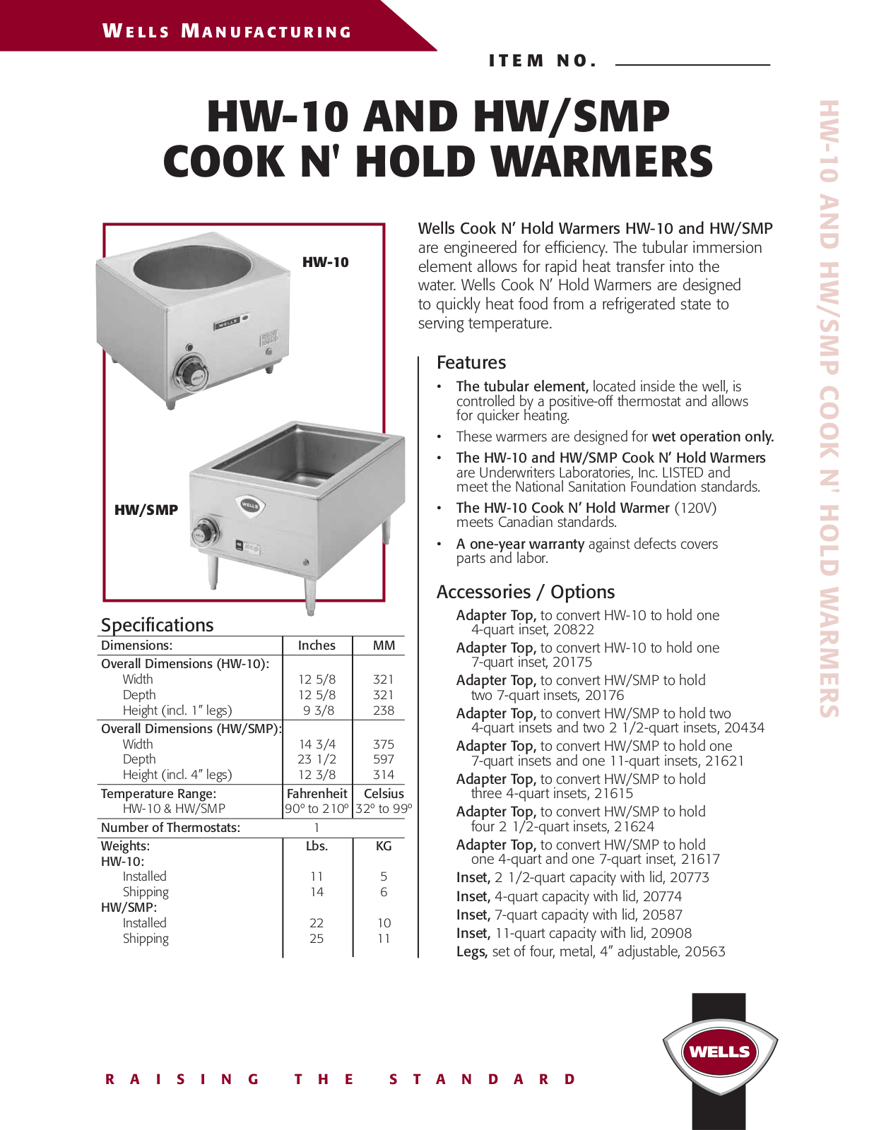 Wells HW-10 User Manual