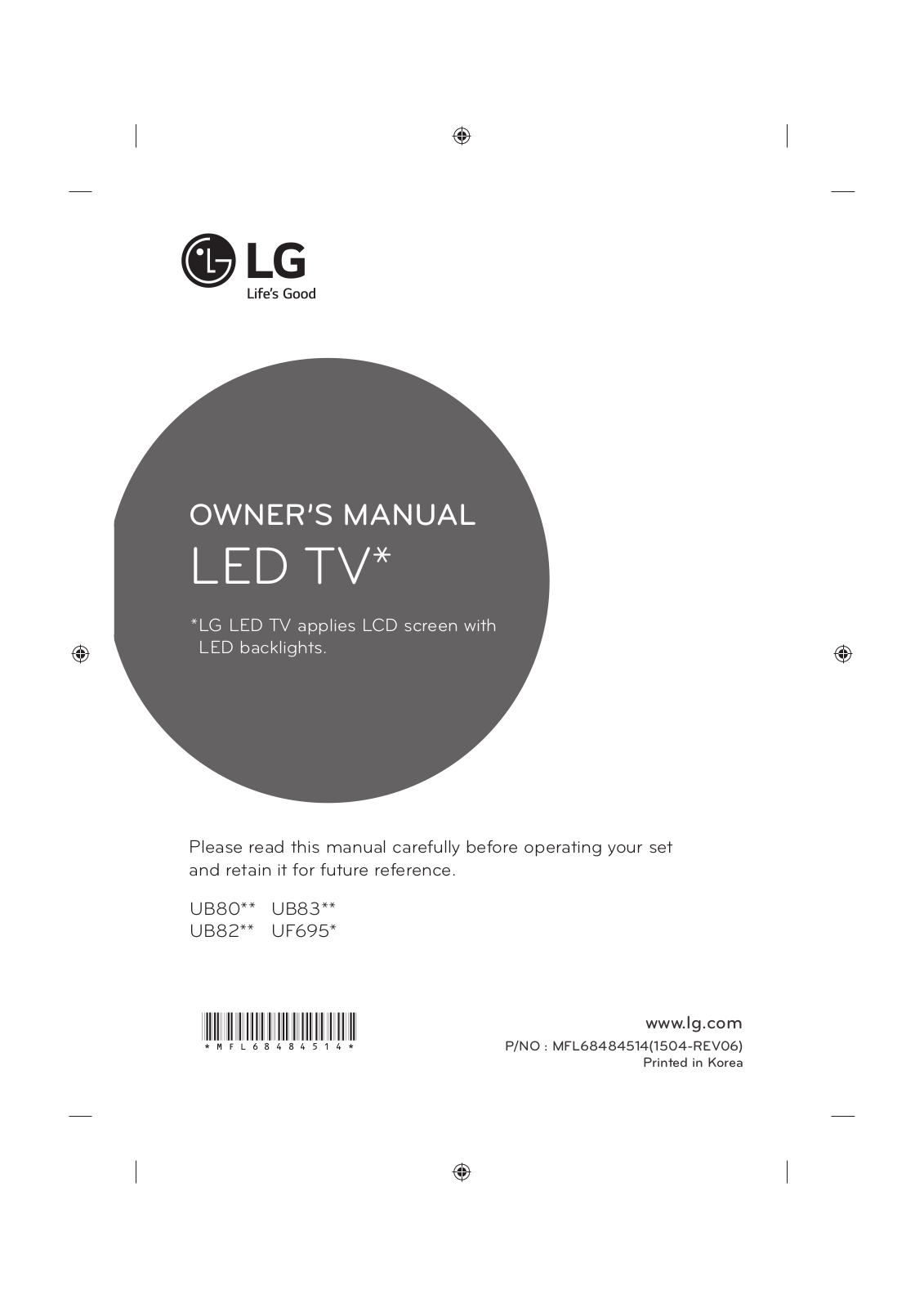 LG 60UF695V, 49UF695V, 55UF695V, 55UF6959 User manual