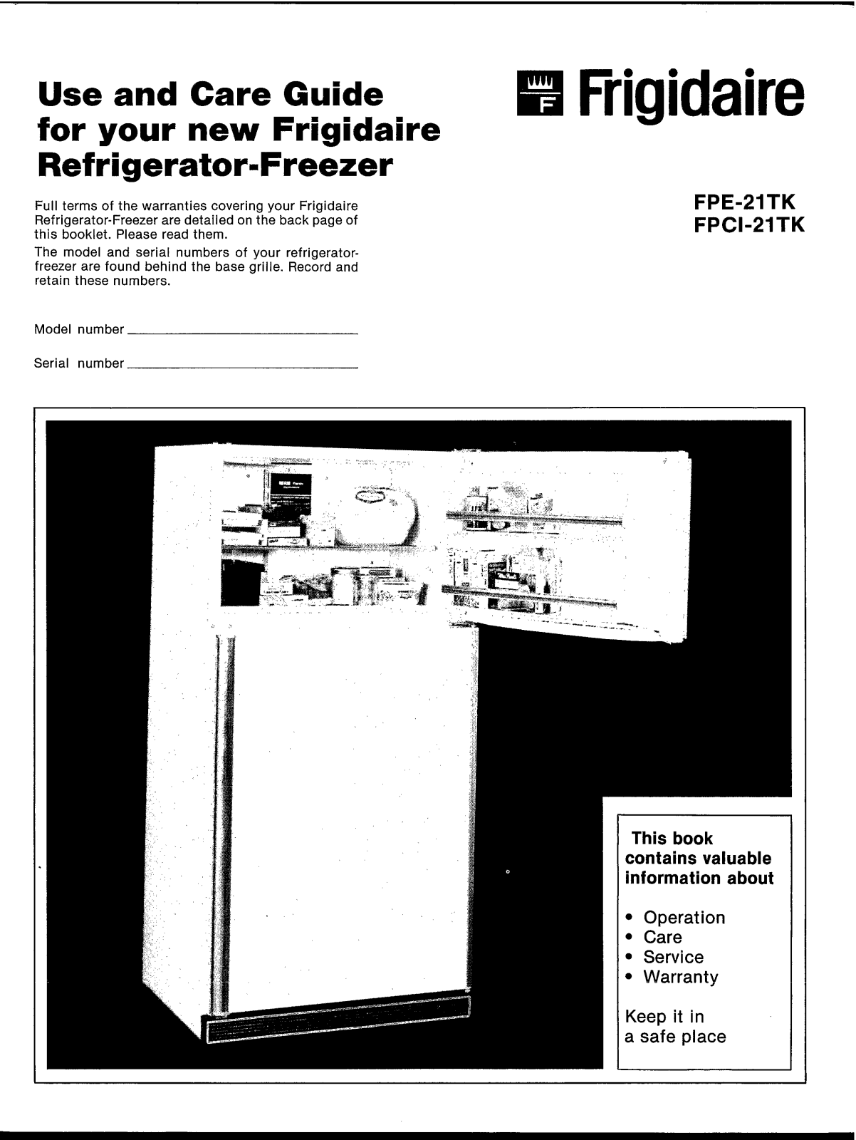 Frigidaire FPE-21TK Owner's Guide