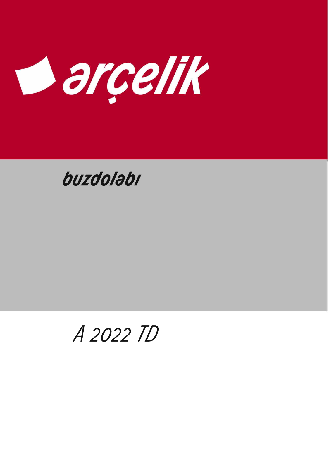 Arçelik A 2022 TD User manual