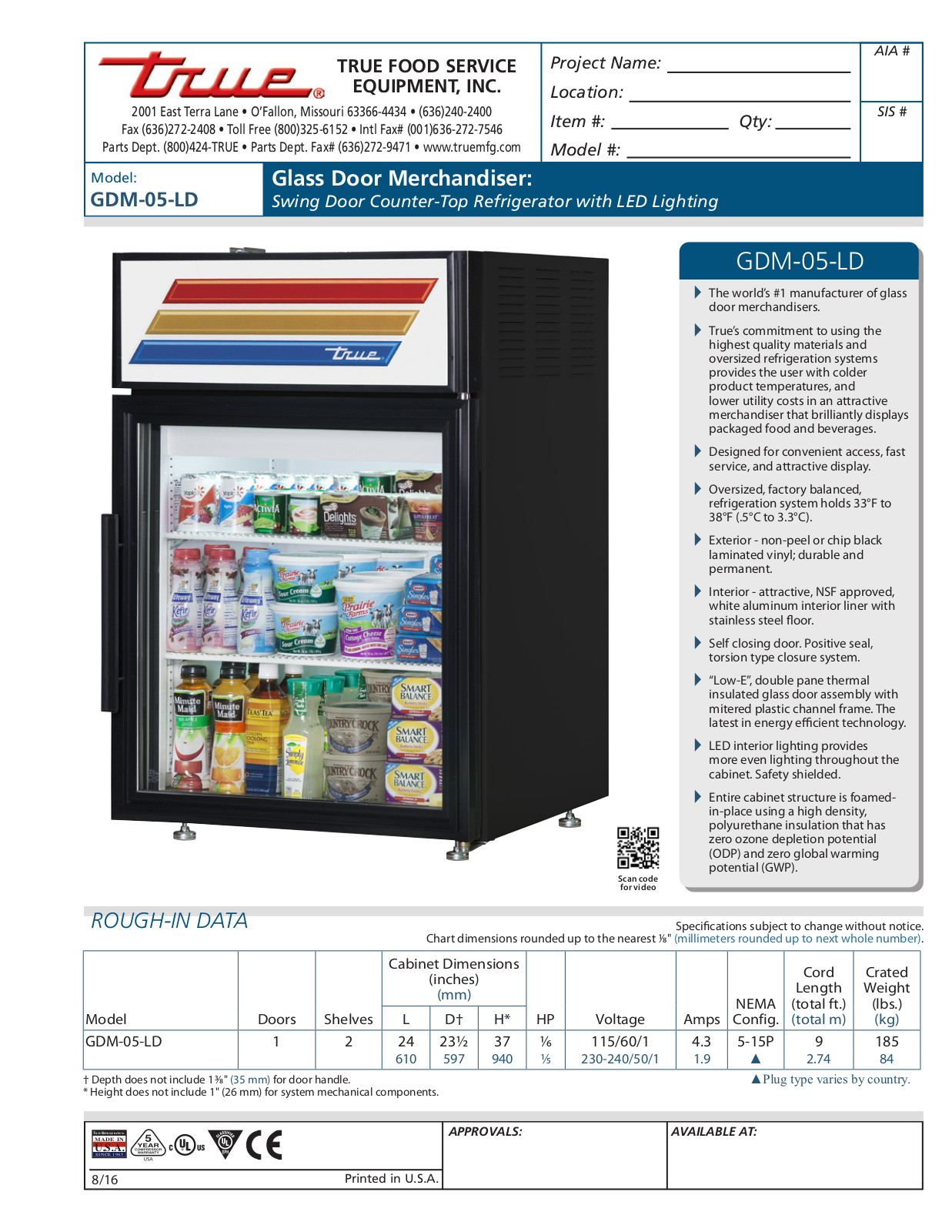 True GDM-05-LD User Manual