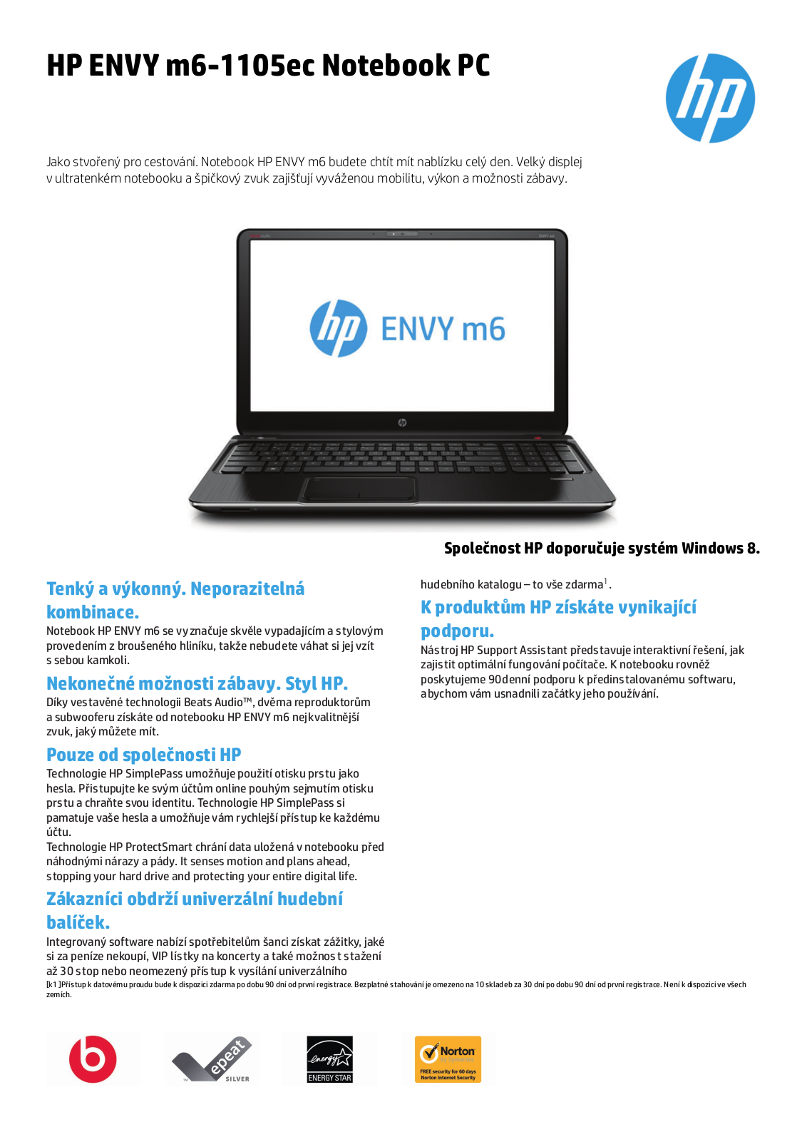 HP ENVY m6-1105ec User Manual