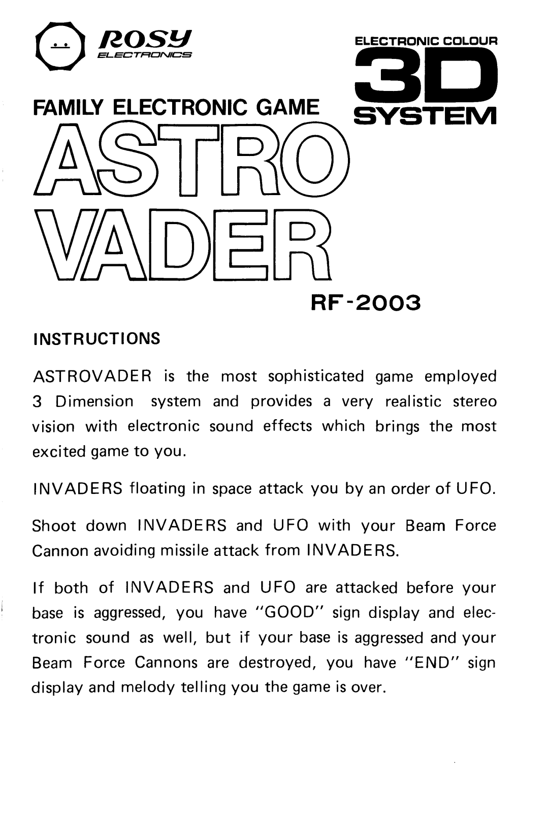 Rosy RF2003 User Guide