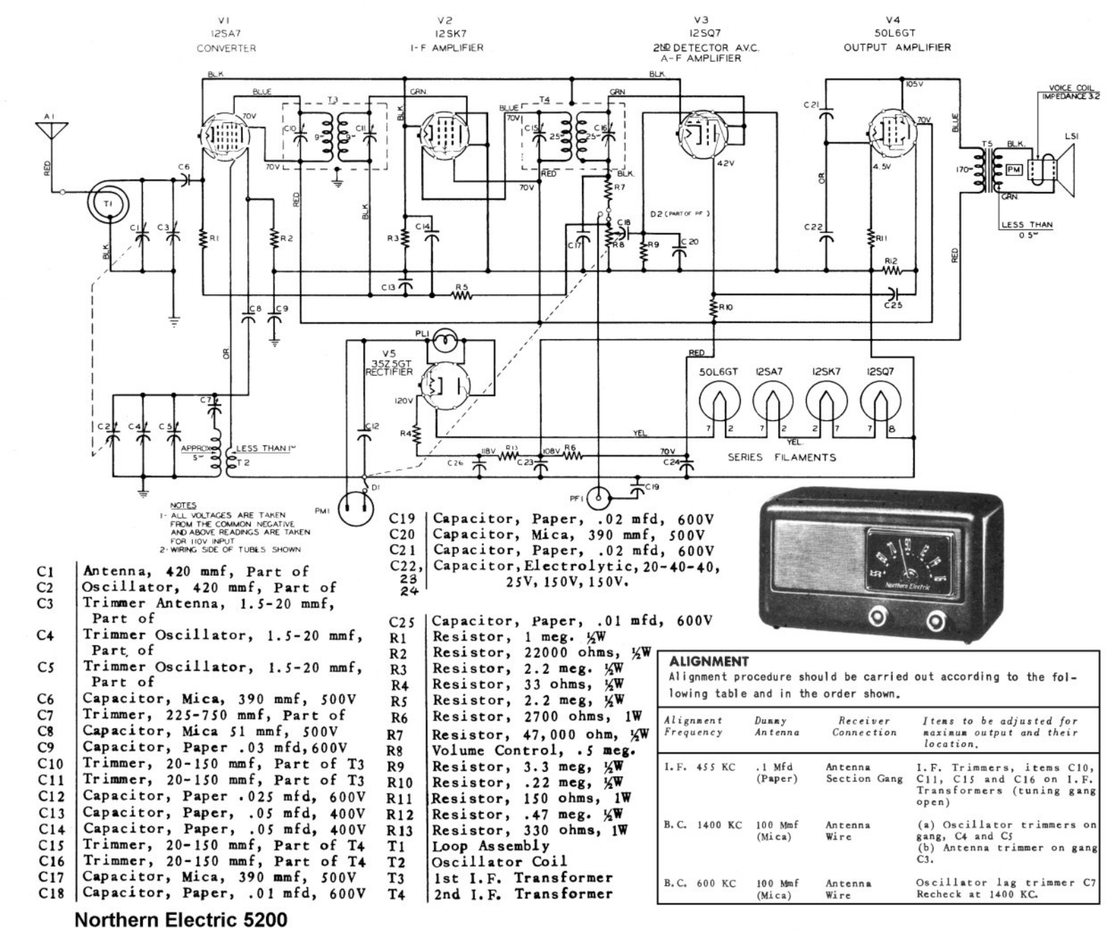 Northern Electric 5200 schematic