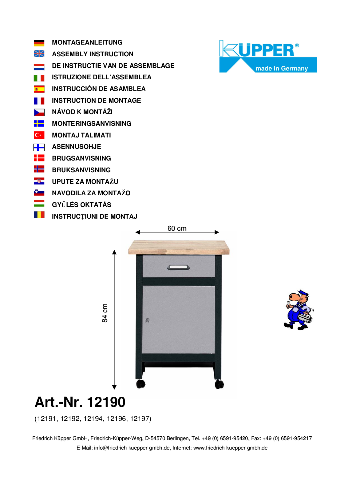 Küpper 12194, 12190, 12191, 12192, 12196 User guide