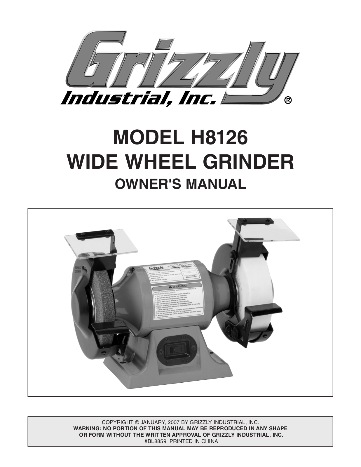 Grizzly H8126 User Manual