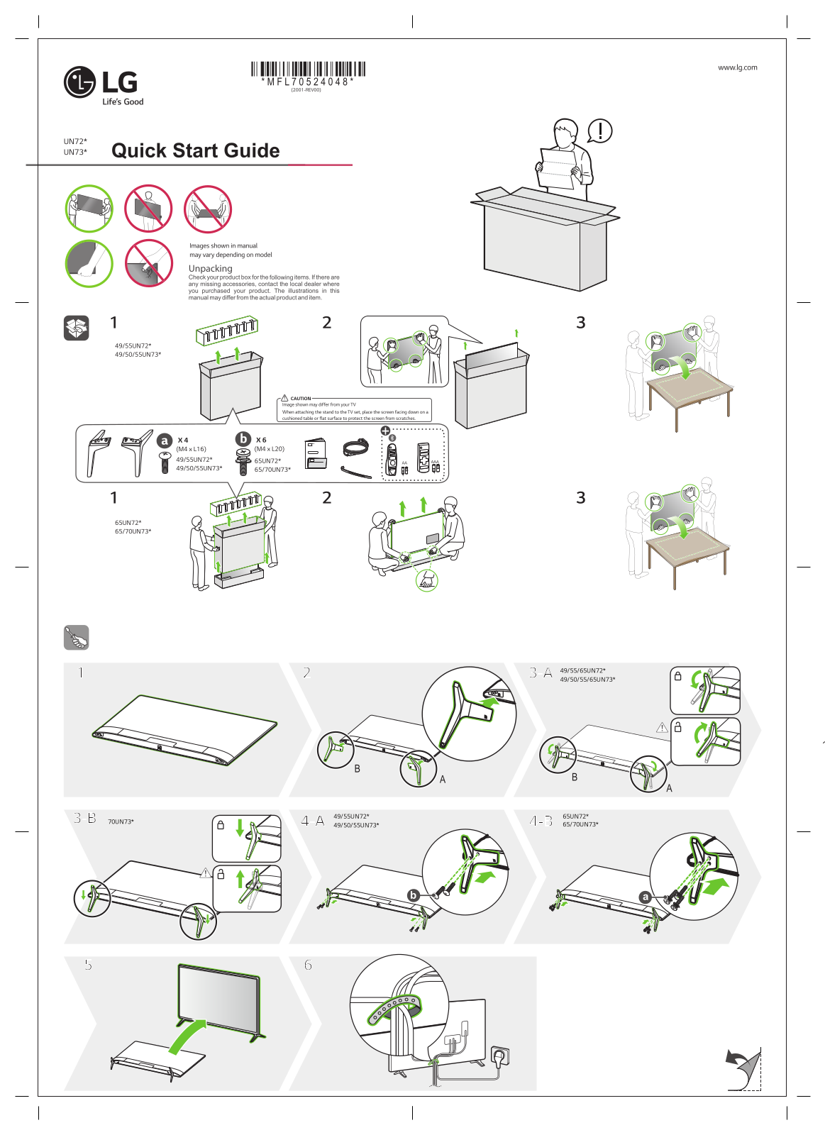 LG 50UN7350PTD QUICK SETUP GUIDE