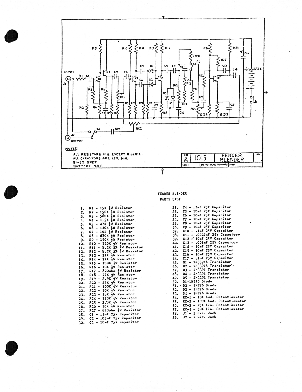 Fender fuzz schematic