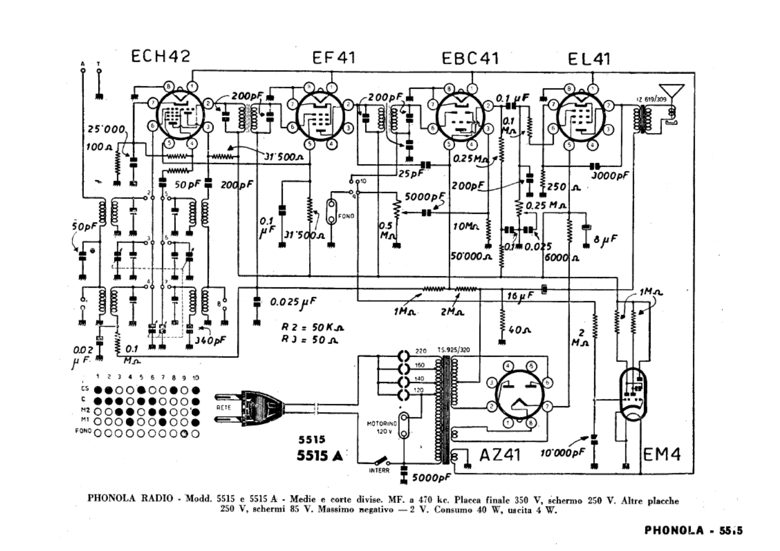 Phonola 5515, 5515a schematic - ManualMachine.com