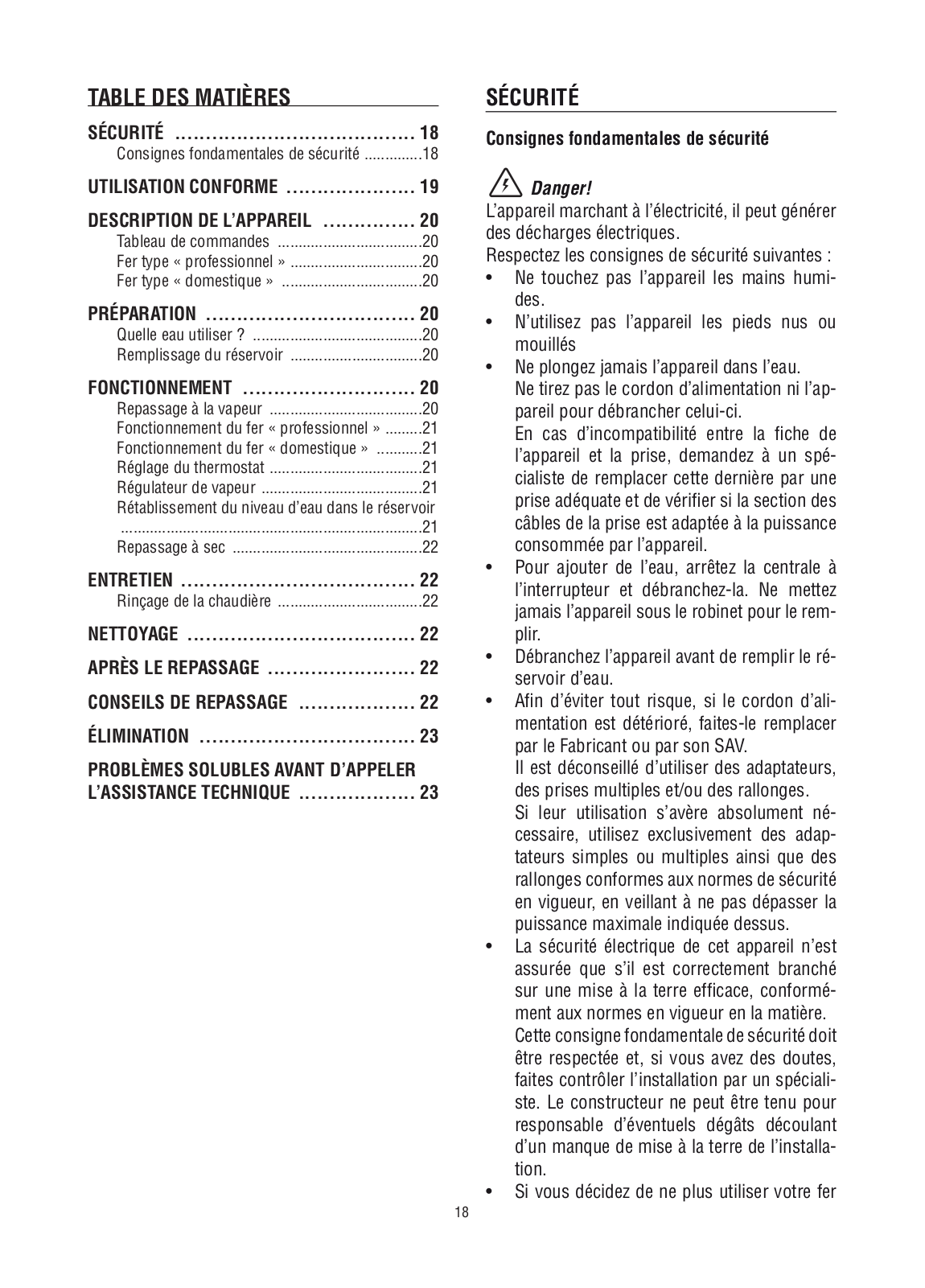 DELONGHI PRO 1840X User Manual