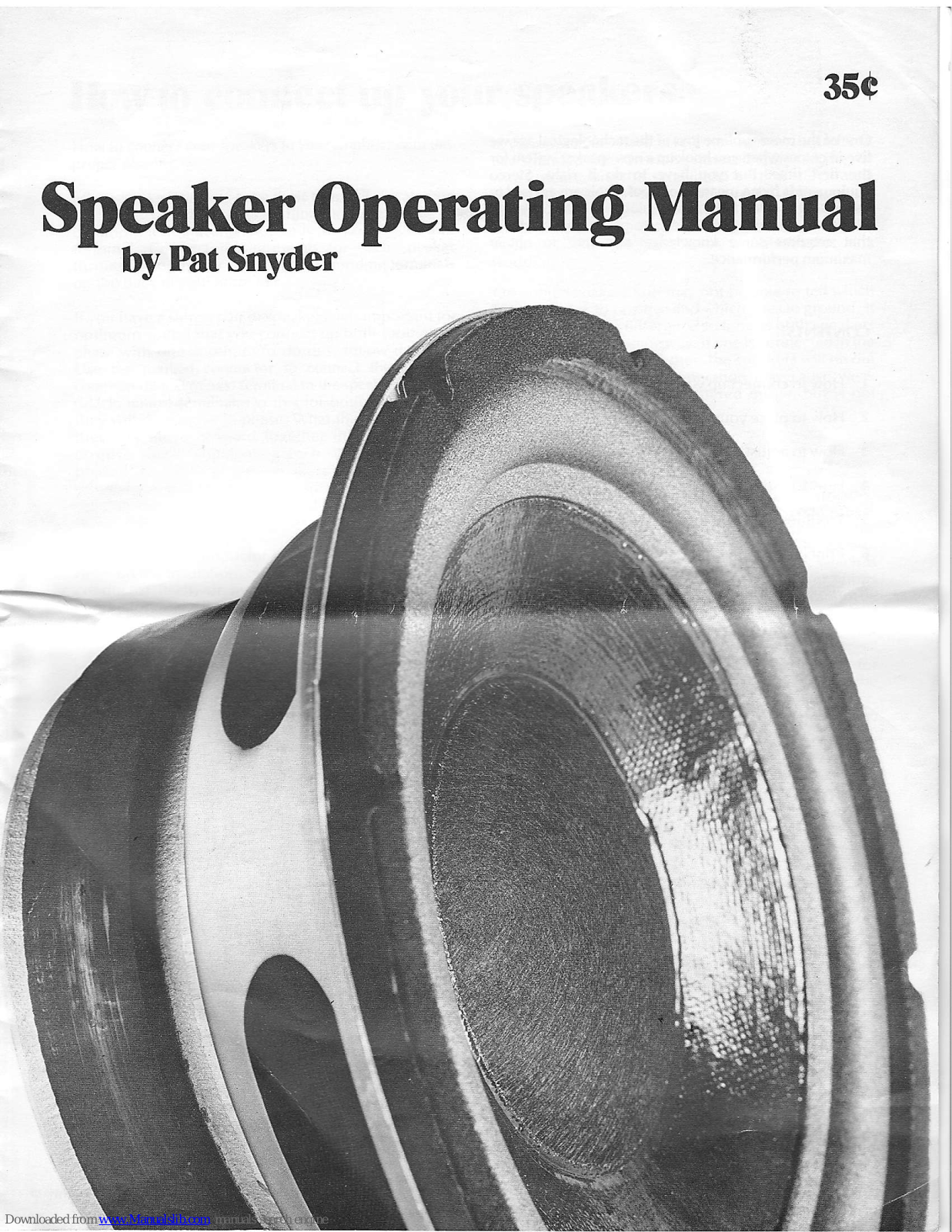 Speakerlab S3, S4 Operating Manual - ManualMachine.com
