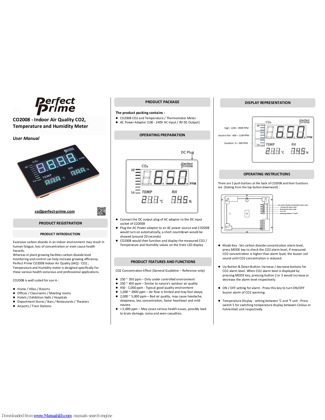 Perfect Prime CO2008 User Manual - ManualMachine.com