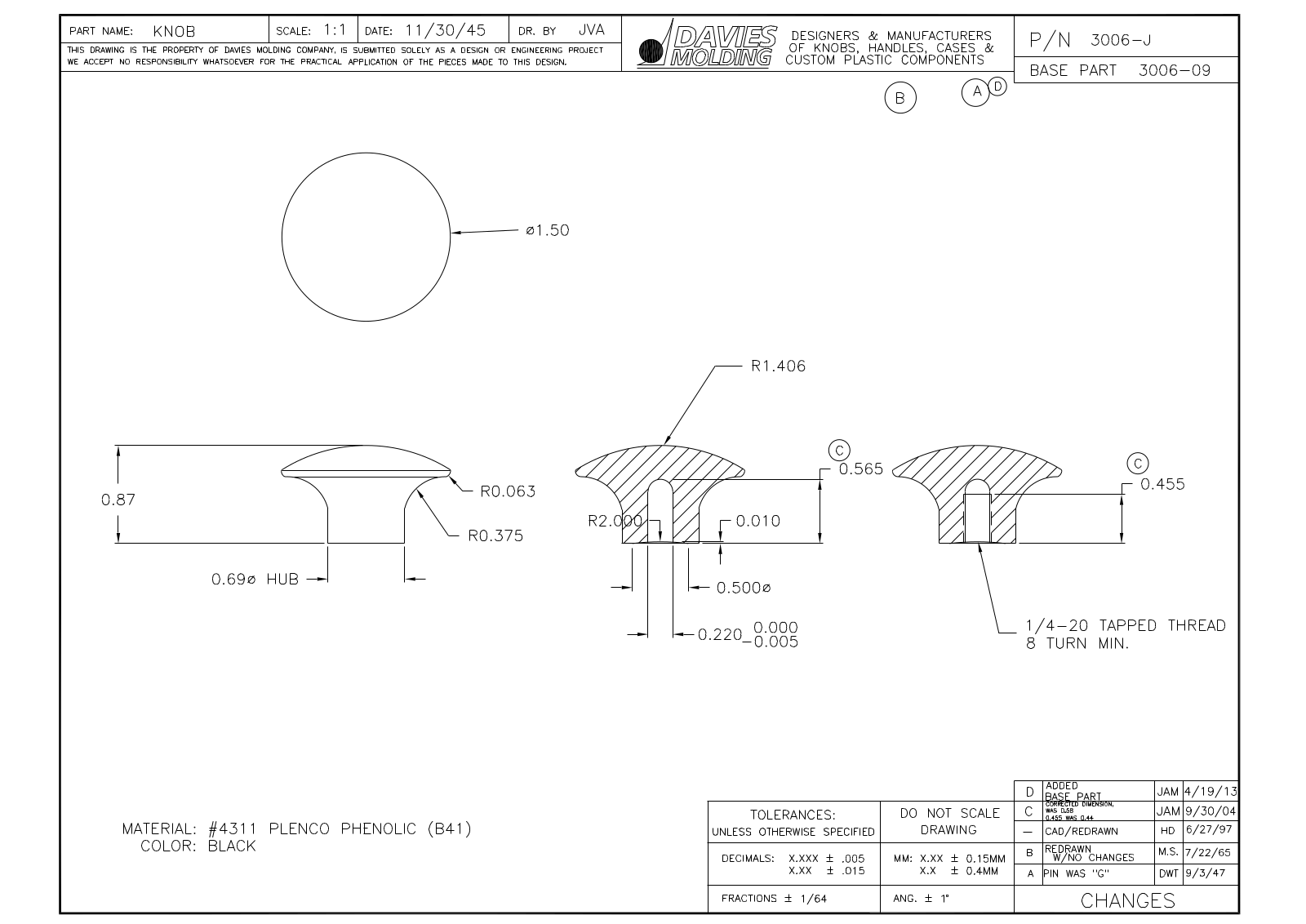 Davies Molding 3006-J Reference Drawing