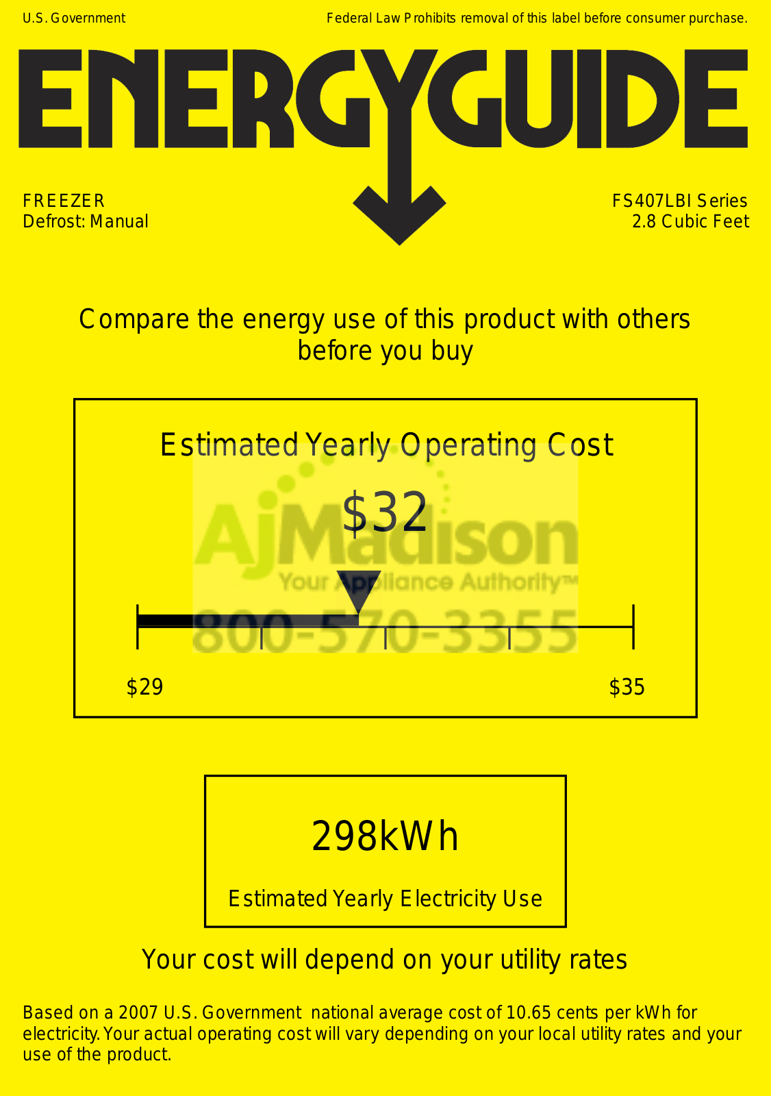 AccuCold FS407LBIFR Energy manual