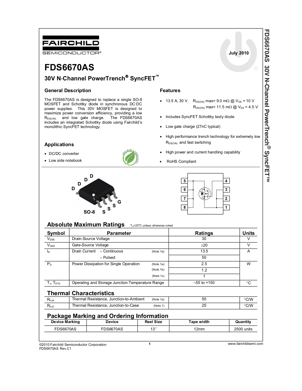 Fairchild FDS6670AS service manual