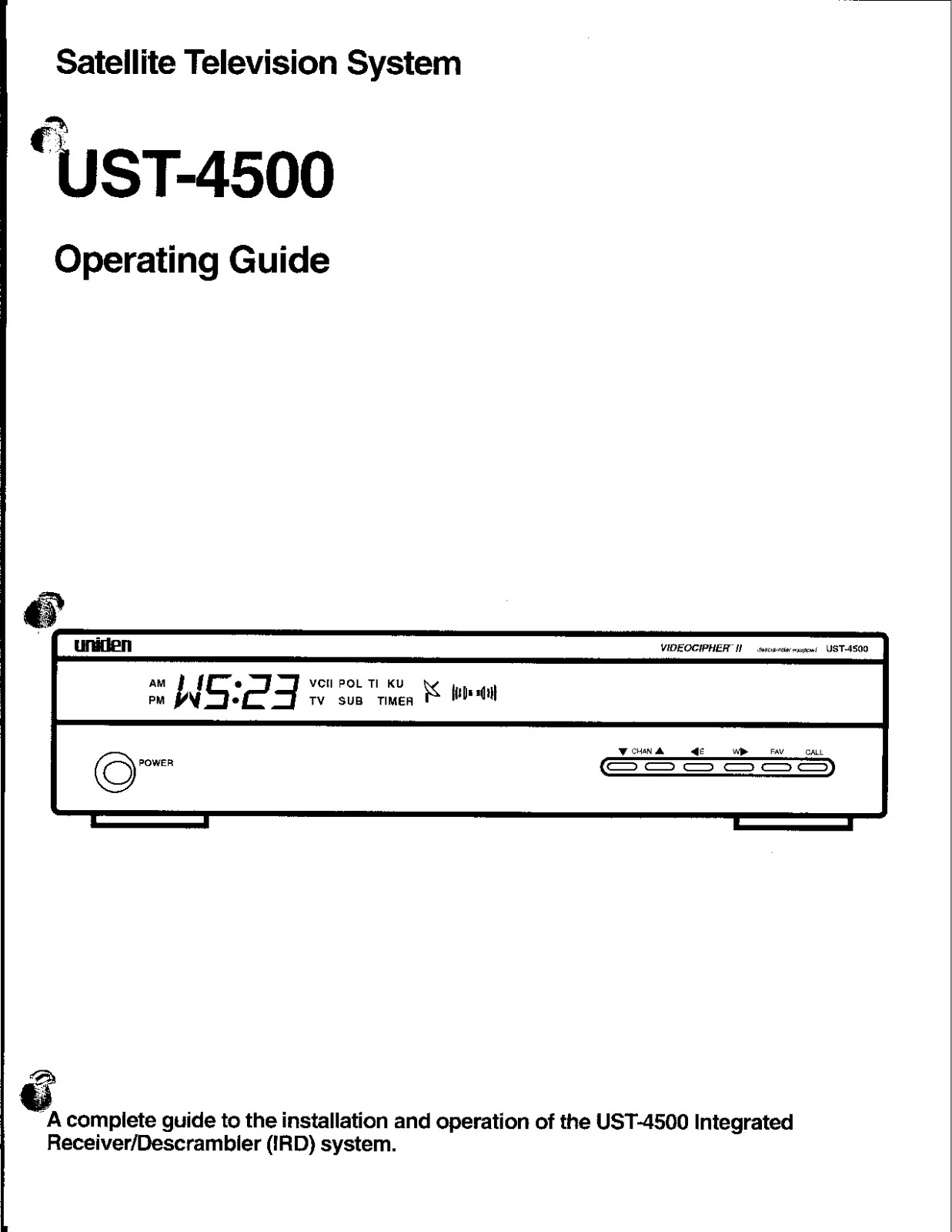 Uniden UST4500, UST4400SUPER Manual