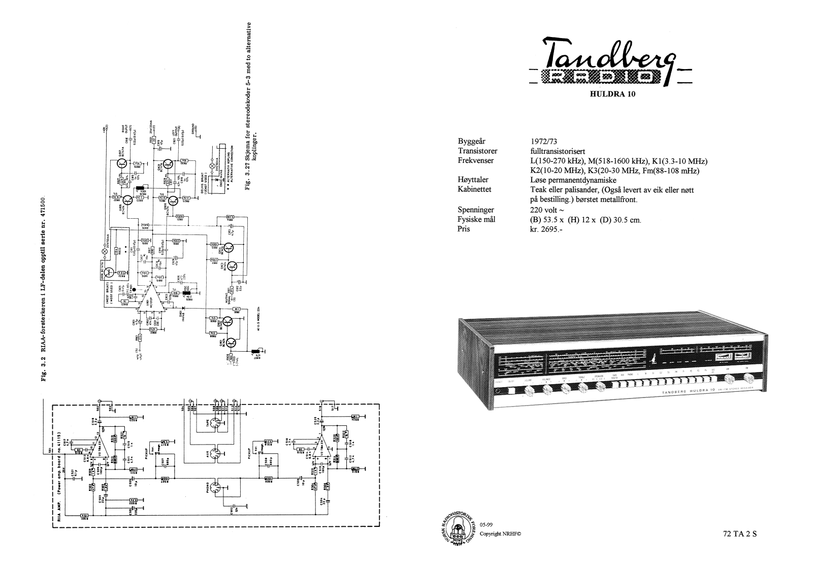 TANDBERG HULDRA 10 Schematic