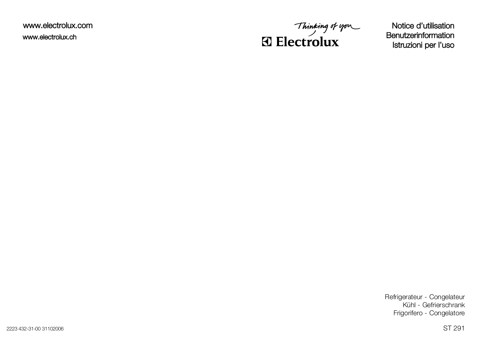 electrolux ST291 User Manual