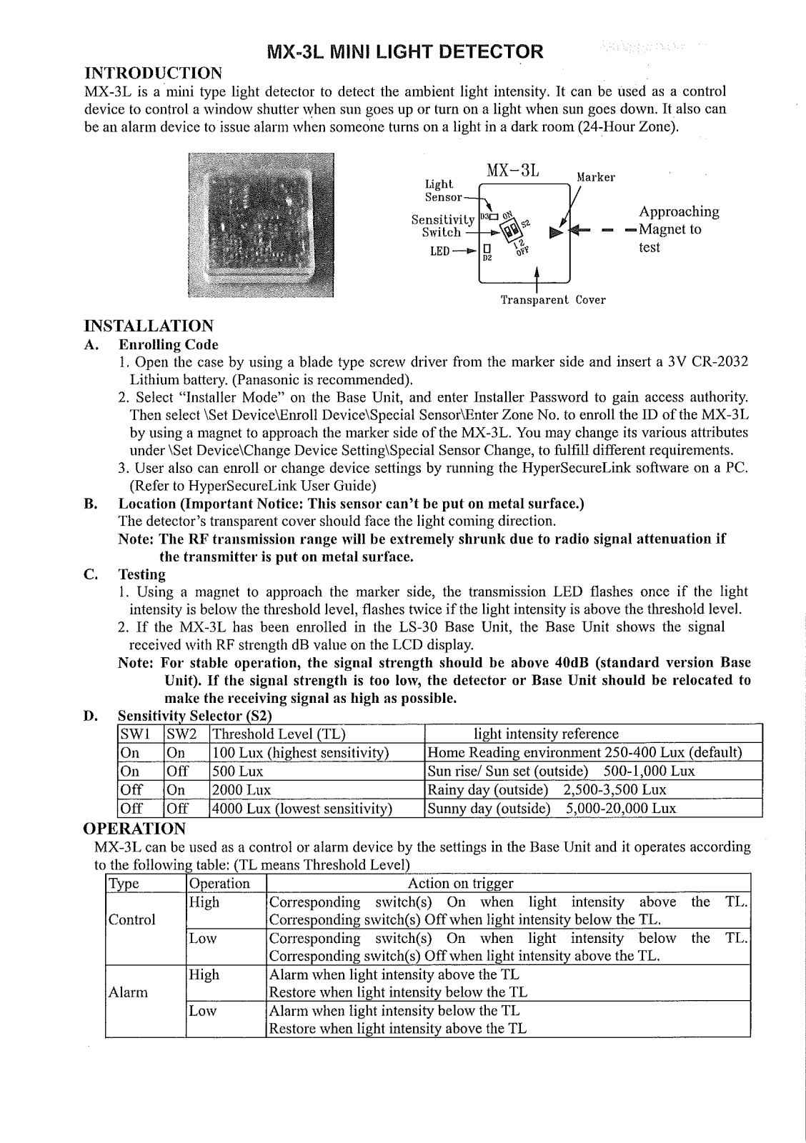 Scientech Electronics MXLN User Manual