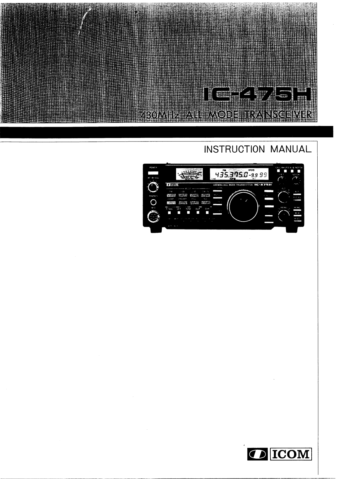 Icom IC-475H User Manual
