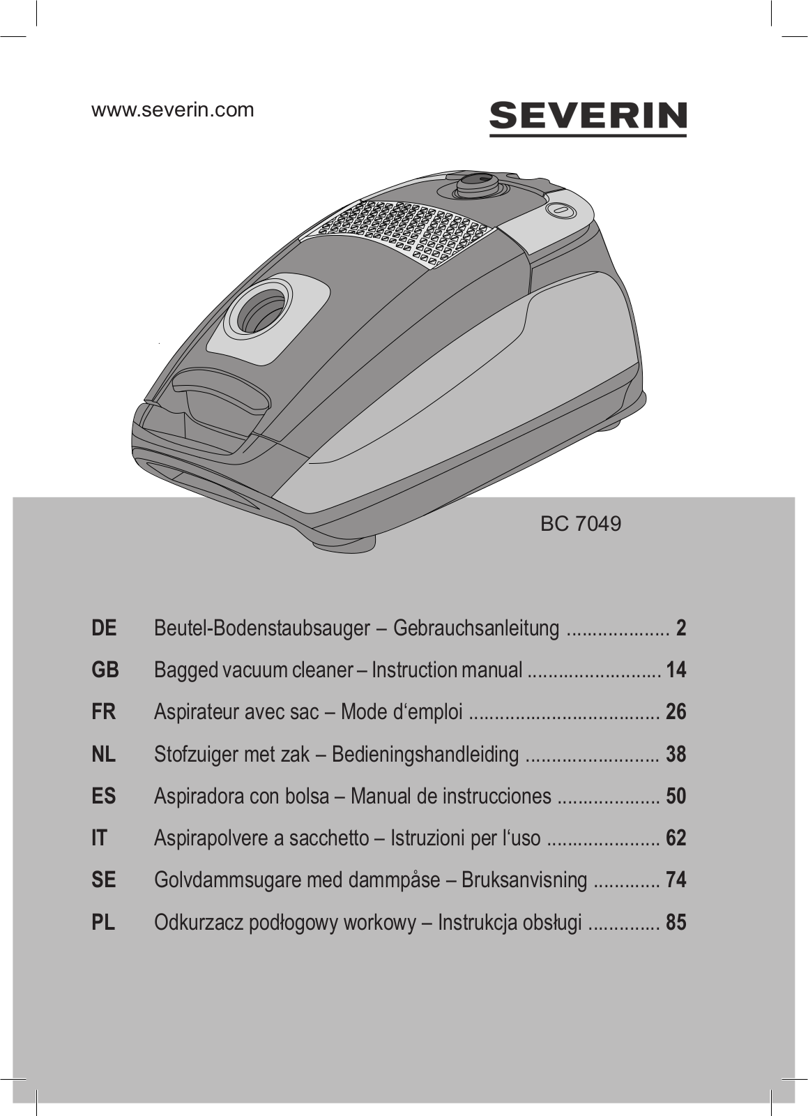 Severin BC 7049 operation manual