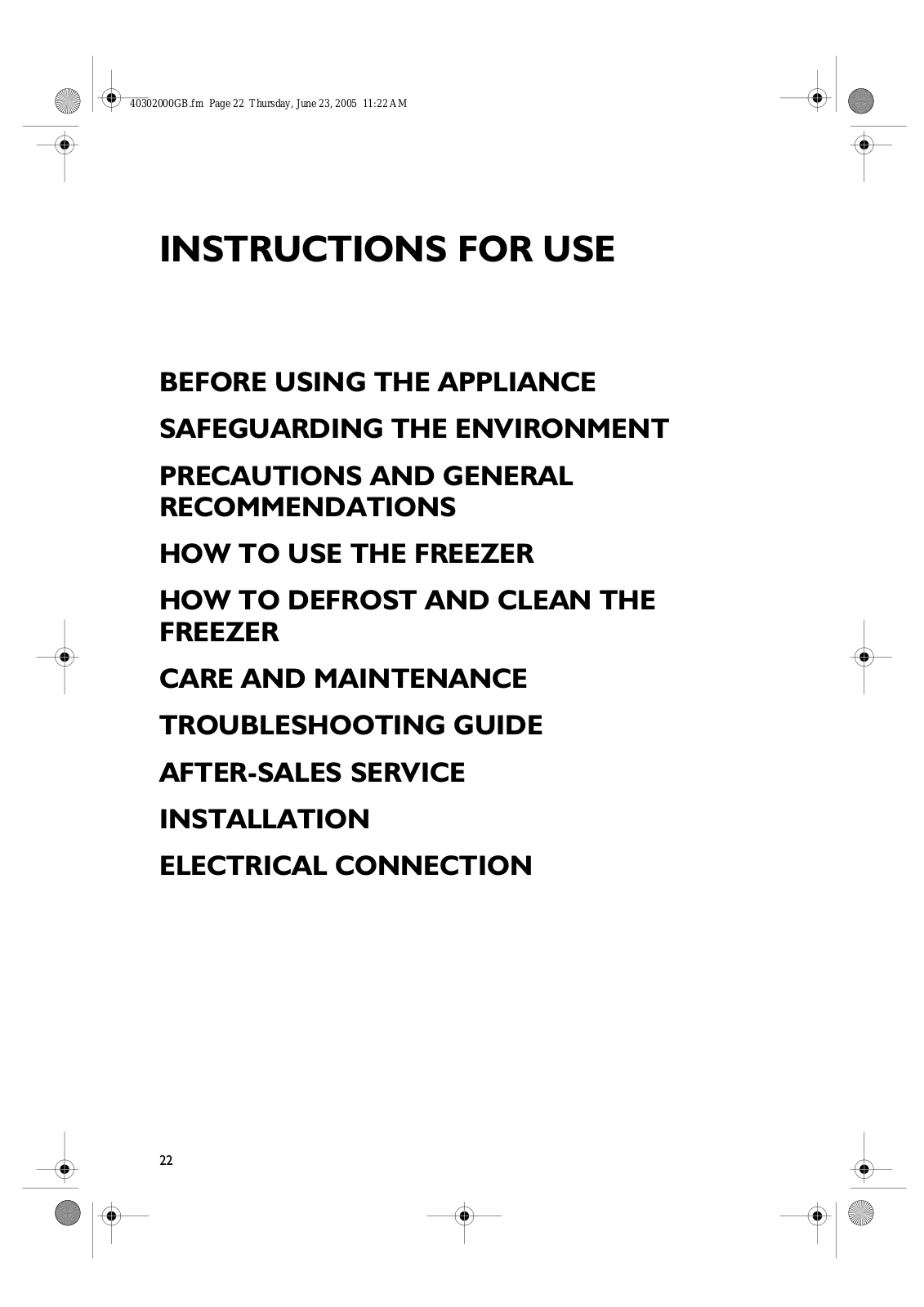 Whirlpool GKT 2150 UPRIGHT FR, GKT 2550 BK, GKT 2950 UPRIGHT FREEZ PROGRAM CHART