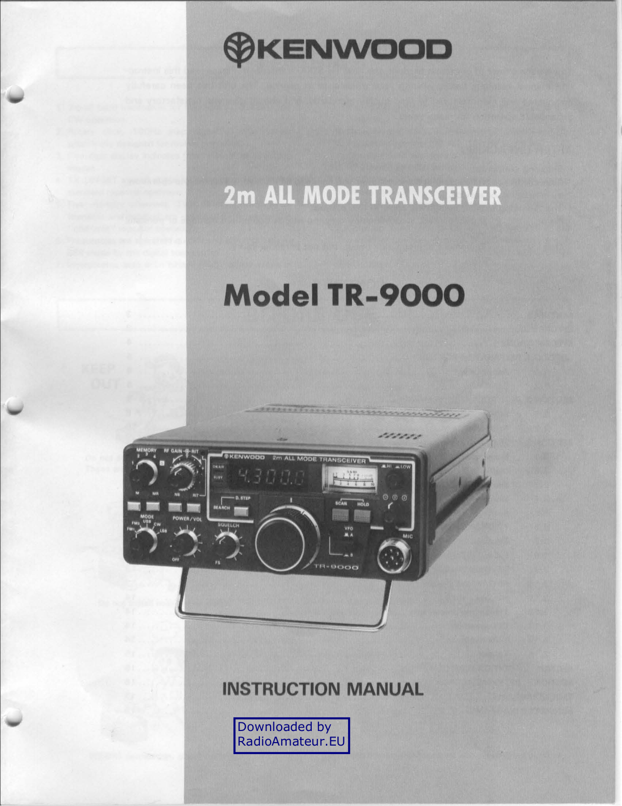 Kenwood TR9000 User Manual