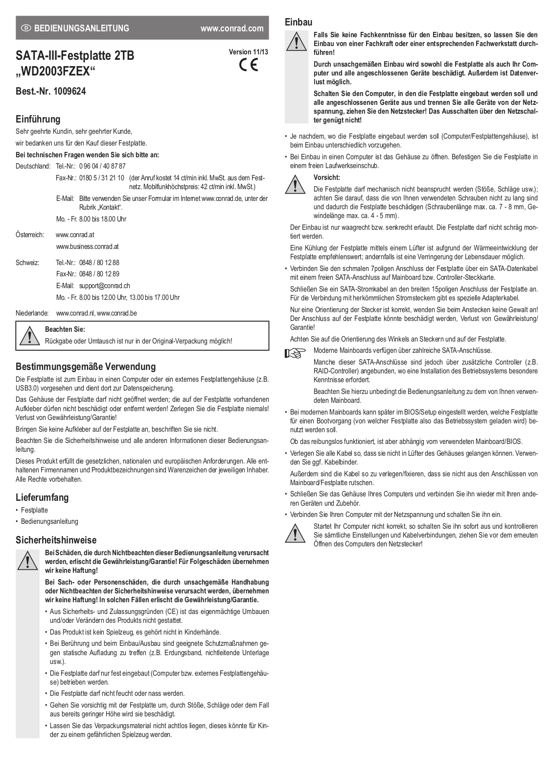 WD WD2003FZEX User guide