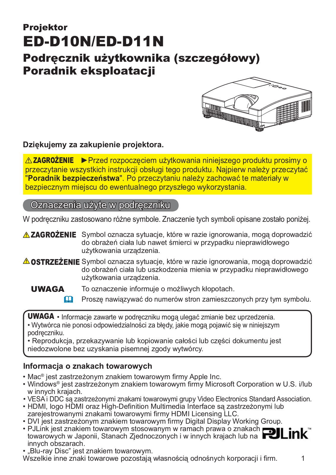 Hitachi ED-D10, ED-D11 User Manual