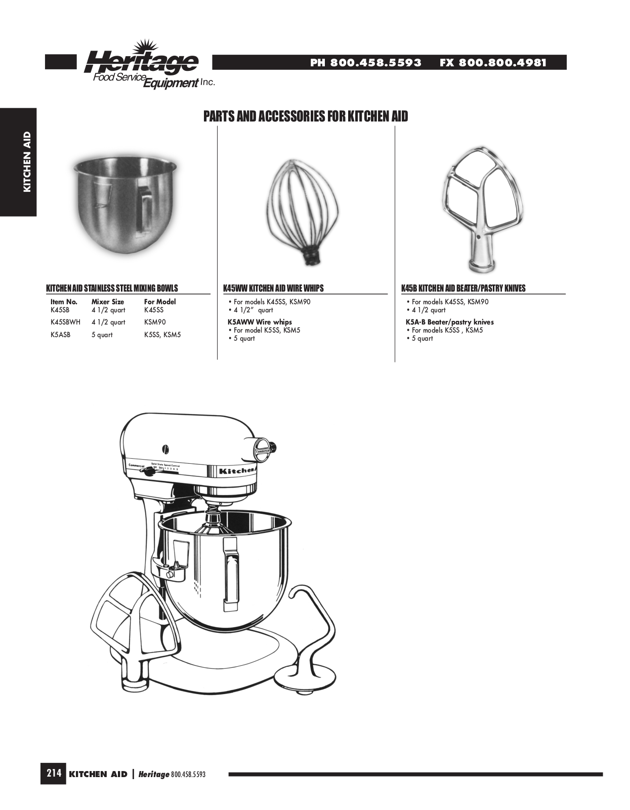 KitchenAid K45B User Manual