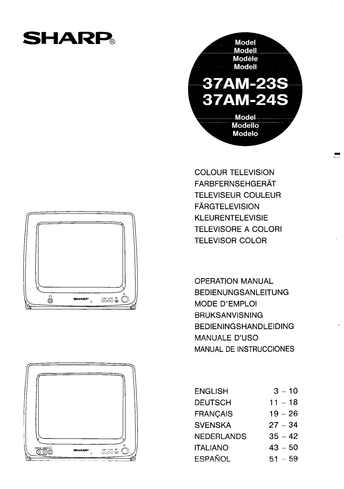 Sharp 37AM-23S, 37AM-24S User Manual