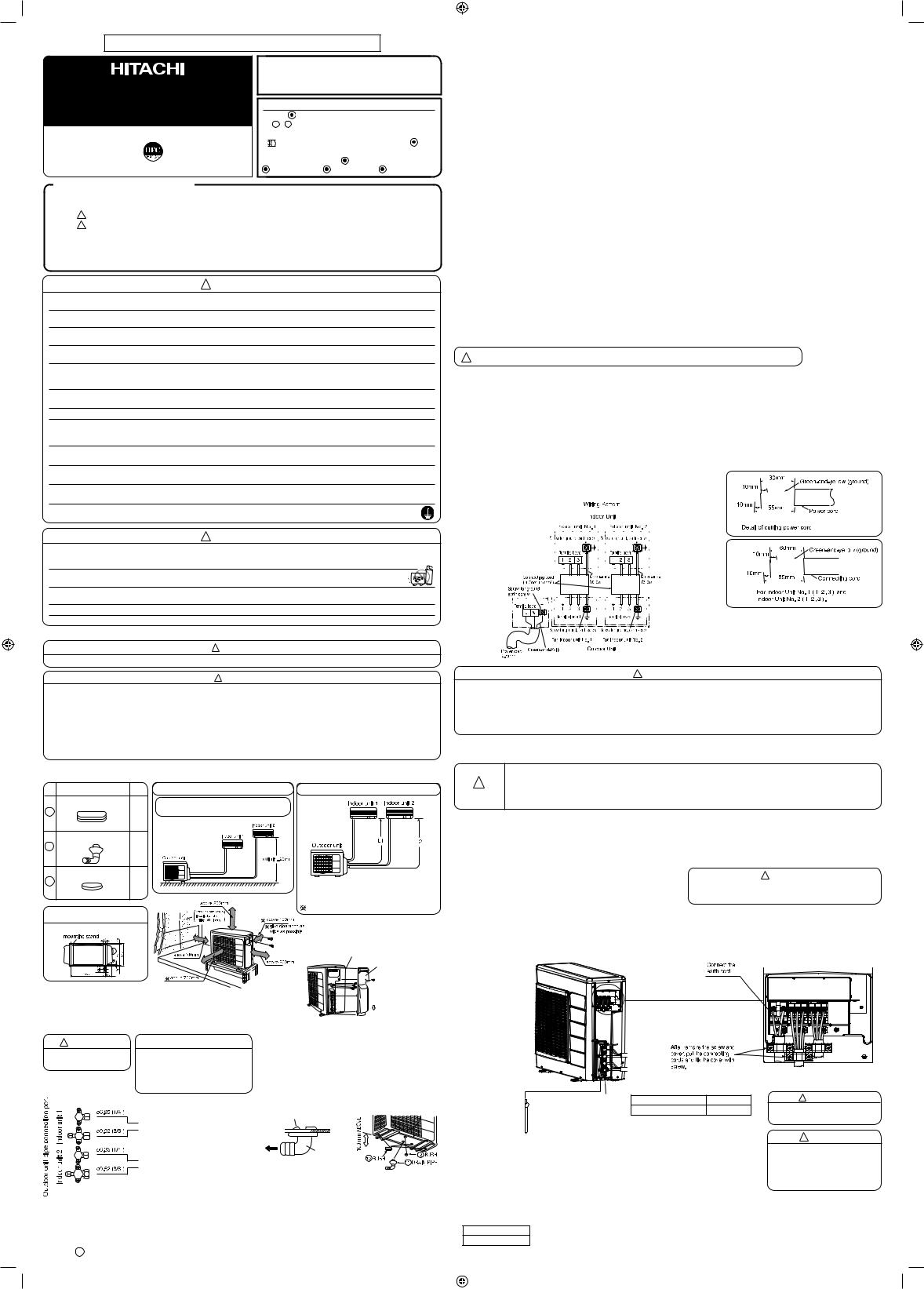 Hitachi RAM-53NP2B Installation manual