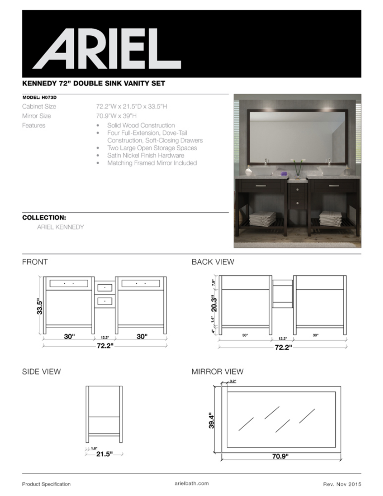 Ariel Bath ZZB1194 Specifications - ManualMachine.com