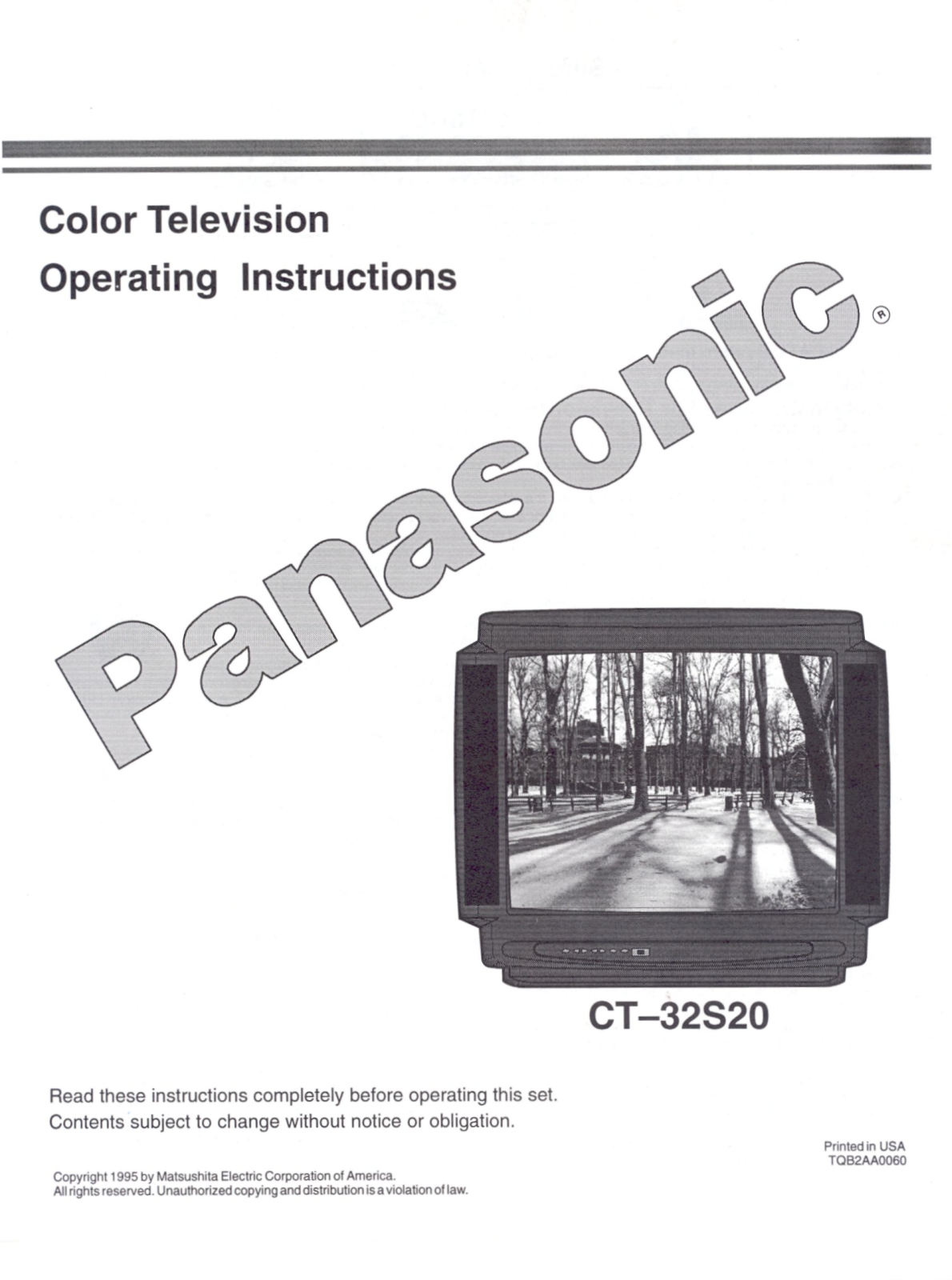 Panasonic CT-32S20U User Manual