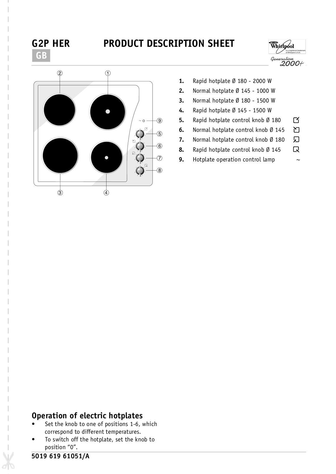 Whirlpool G2P HER/GR, G2P HER/BK, G2P HER/WH INSTRUCTION FOR USE