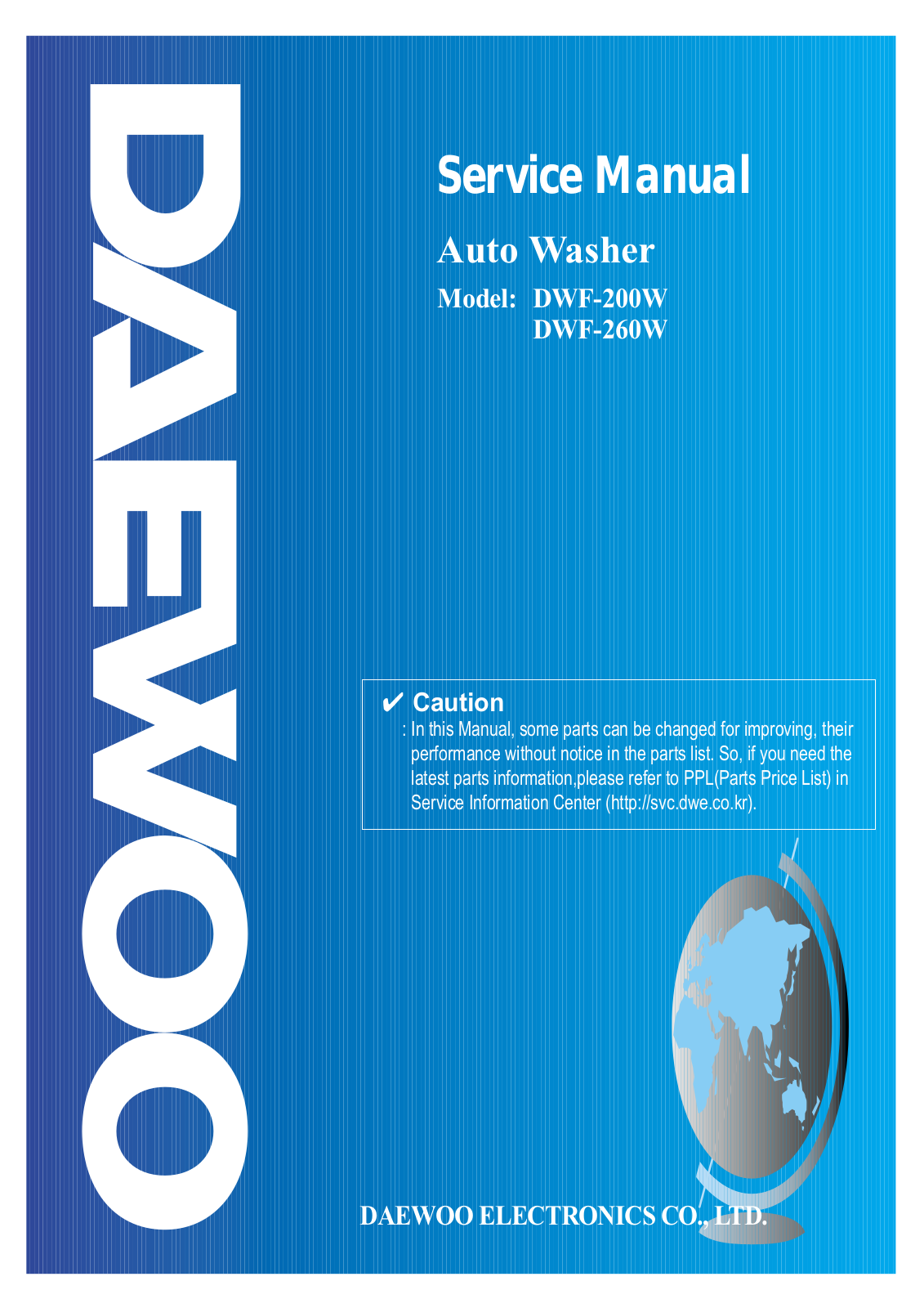 DAEWOO DWF-260W, DWF-200W Service Manual