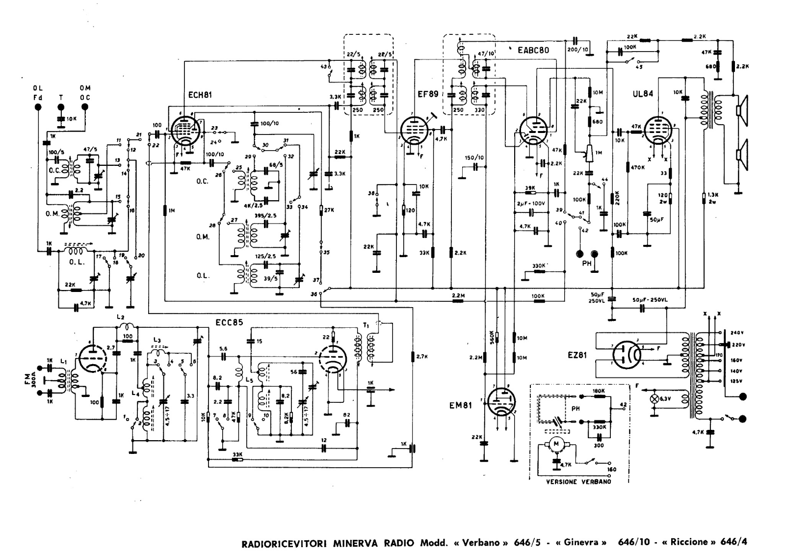 Minerva 646 5, 646 10, 646 4 schematic