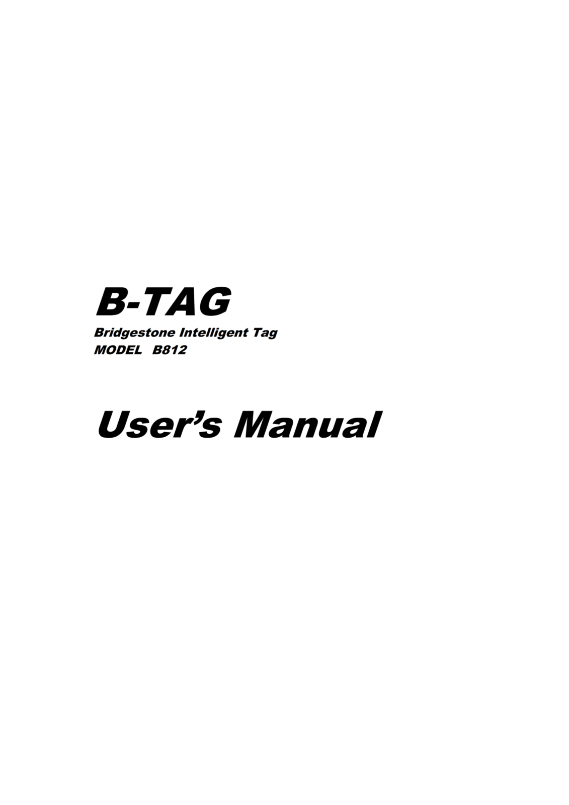 Bridgestone B812 User Manual - ManualMachine.com