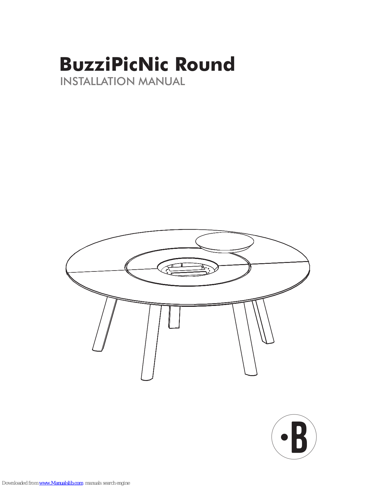BuzziSpace BuzziPicNic Round Installation Manual - ManualMachine.com