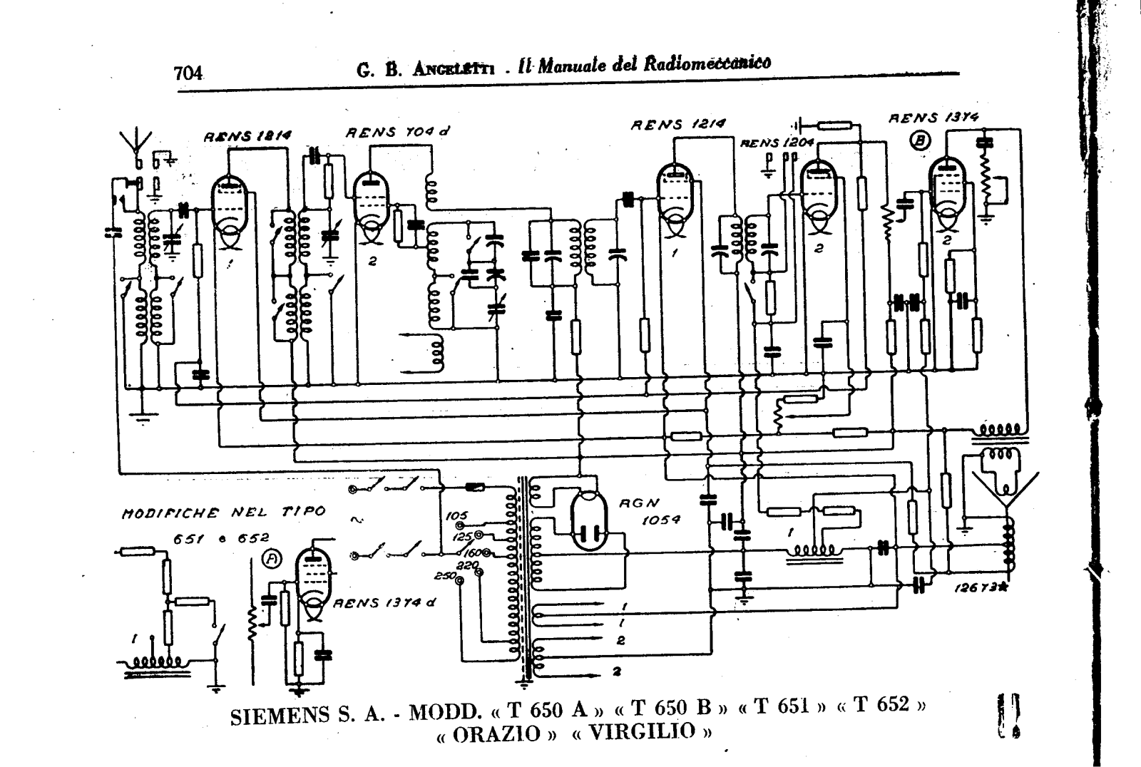 Telefunken 652, 651, 650-A, 650-B Schematic