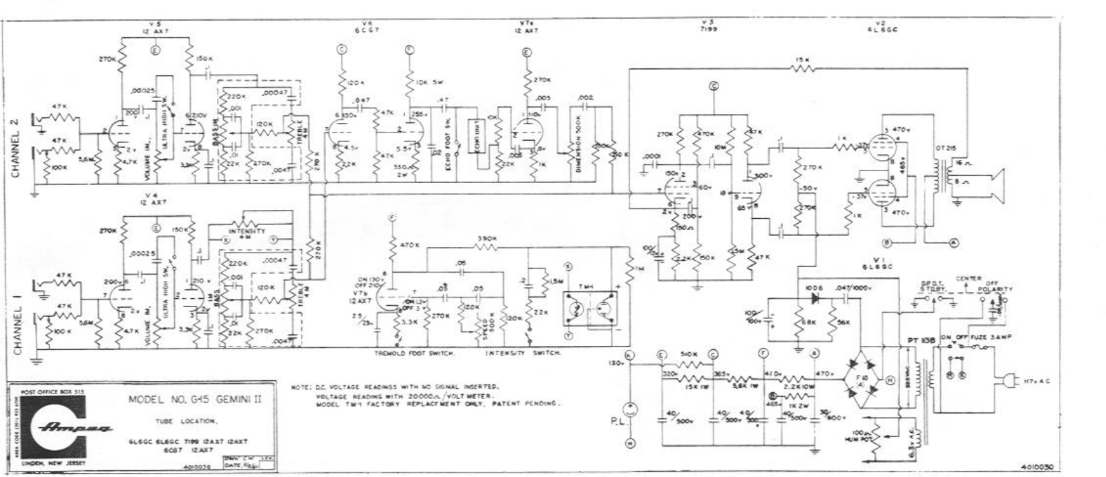 Ampeg G15CGemini2 Schematic - ManualMachine.com
