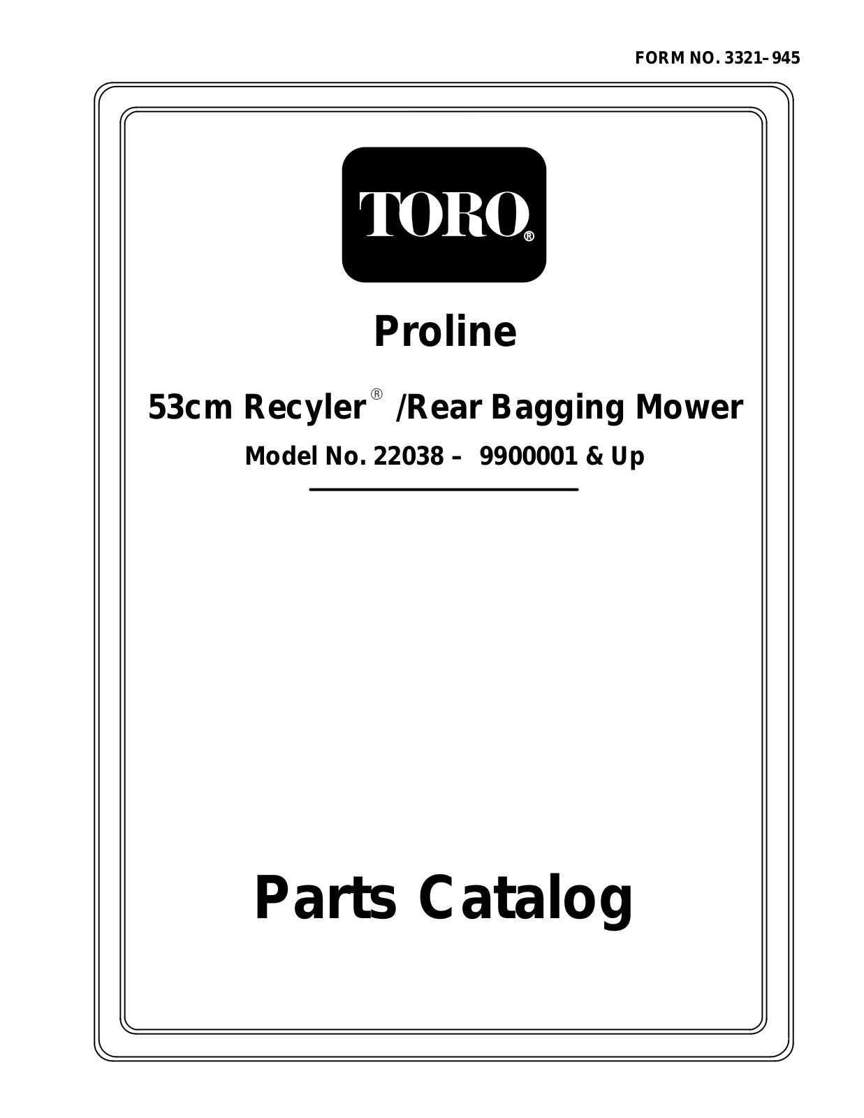 Toro 22038 Parts Catalogue