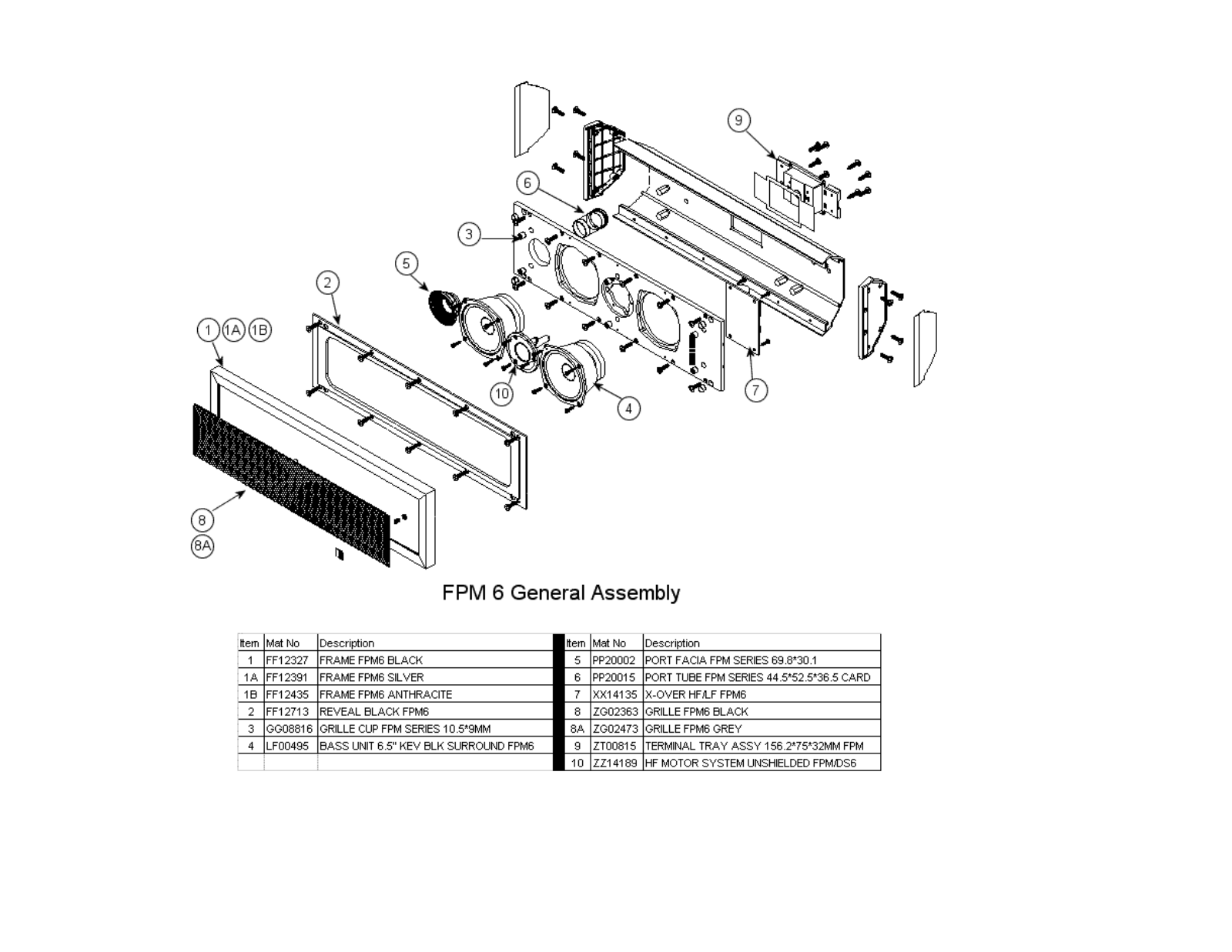 Bowers and Wilkins FPM-6 Service manual